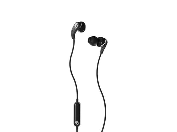 Skullcandy Set - Hörlurar med mikrofon - inuti örat - kabelansluten - Lightning - ljudisolerande - äkta svart