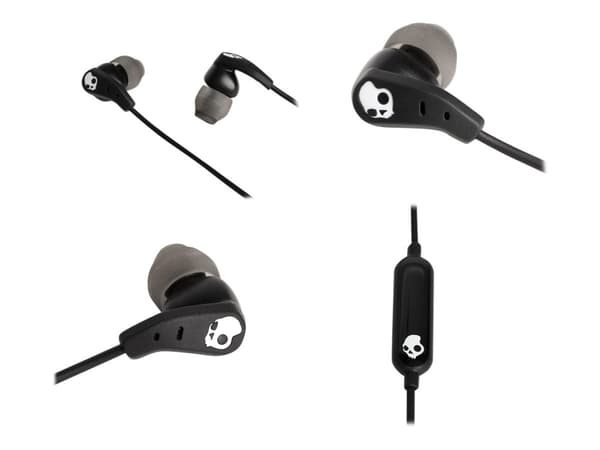 Skullcandy Set - Hörlurar med mikrofon - inuti örat - kabelansluten - Lightning - ljudisolerande - äkta svart
