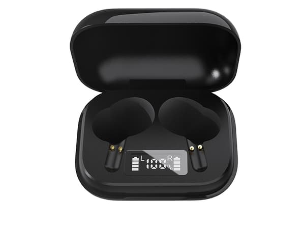 Denver TWE-38BLACK, Trådlös, Samtal/musik, Headset, Svart