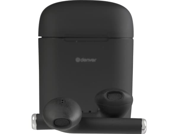 DENVER TWE-46 - True wireless-hodetelefoner med mikrofon - ørepropp - Bluetooth - svart