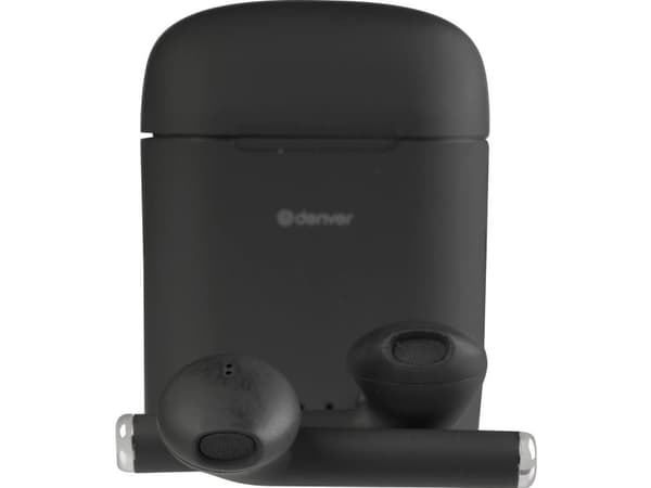 DENVER TWE-46 - True wireless-hodetelefoner med mikrofon - ørepropp - Bluetooth - svart