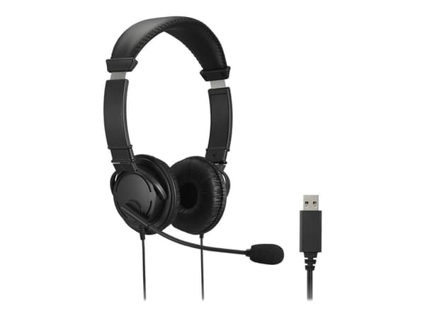 Kensington USB Hi-Fi Headphones - Hodetelefoner med mikrofon - on-ear - kablet - USB
