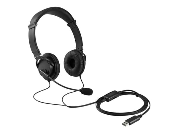 Kensington USB Hi-Fi Headphones - Hodetelefoner med mikrofon - on-ear - kablet - USB
