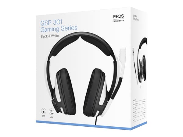 EPOS GSP 301 - Headset - fullstorlek - kabelansluten - 3,5 mm kontakt - vit