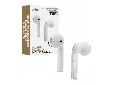 ART AP-TW-B2 - True wireless-hodetelefoner med mikrofon - i øret - Bluetooth - hvit, sølv