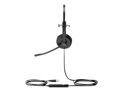 Yealink YHS34 Dual - Headset - på örat - kabelansluten - Quick Disconnect - svart