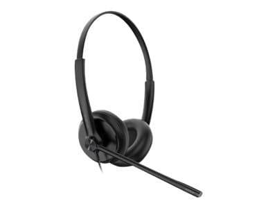 Yealink YHS34 Dual - Headset - på örat - kabelansluten - Quick Disconnect - svart