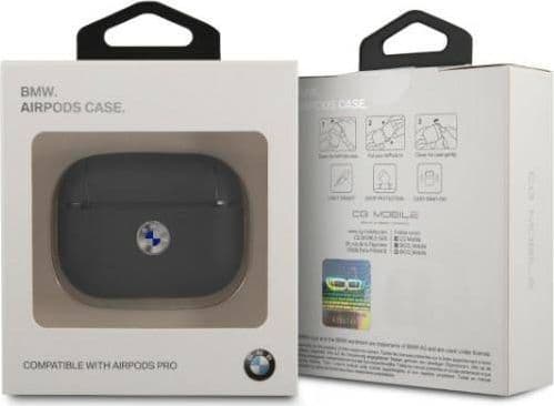 BMW Bmw Bmapsslna Airpods Pro Cover Navy/Navy Geniune Leather Silver Logo