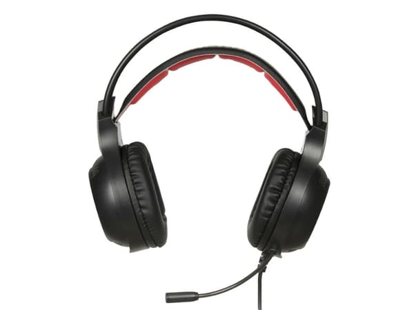 iBOX Aurora X3 - Hodesett - full størrelse - kablet - 3,5 mm jakk - svart, rød