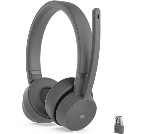 Lenovo Go Wireless ANC -kuulokekaapeli ja langaton toimisto-/puhelukeskus USB Type-C Bluetooth Graphite