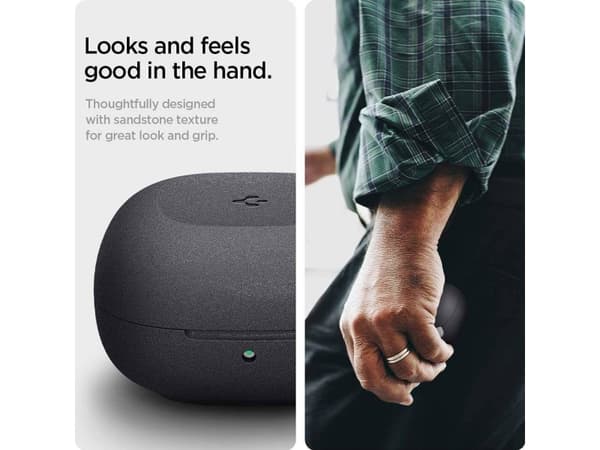 Spigen Kotelo Spigen Geo Fit Samsung Galaxy Buds 2/Live/Pro grafiitinharmaa