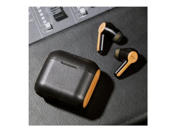 House of Marley Rebel - True wireless-hörlurar med mikrofon - inuti örat - Bluetooth - ljudisolerande - svart