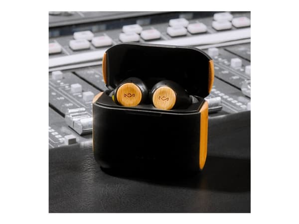 House of Marley Rebel - True wireless-hörlurar med mikrofon - inuti örat - Bluetooth - ljudisolerande - svart