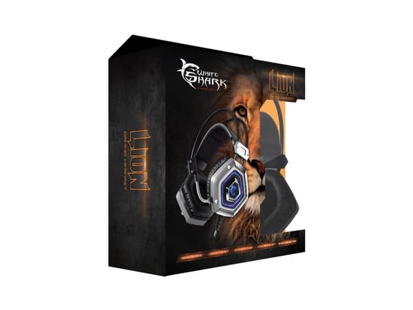 White Shark LION, Kabel, Spela, 20 - 20000 hz, Headset, Svart, Silver