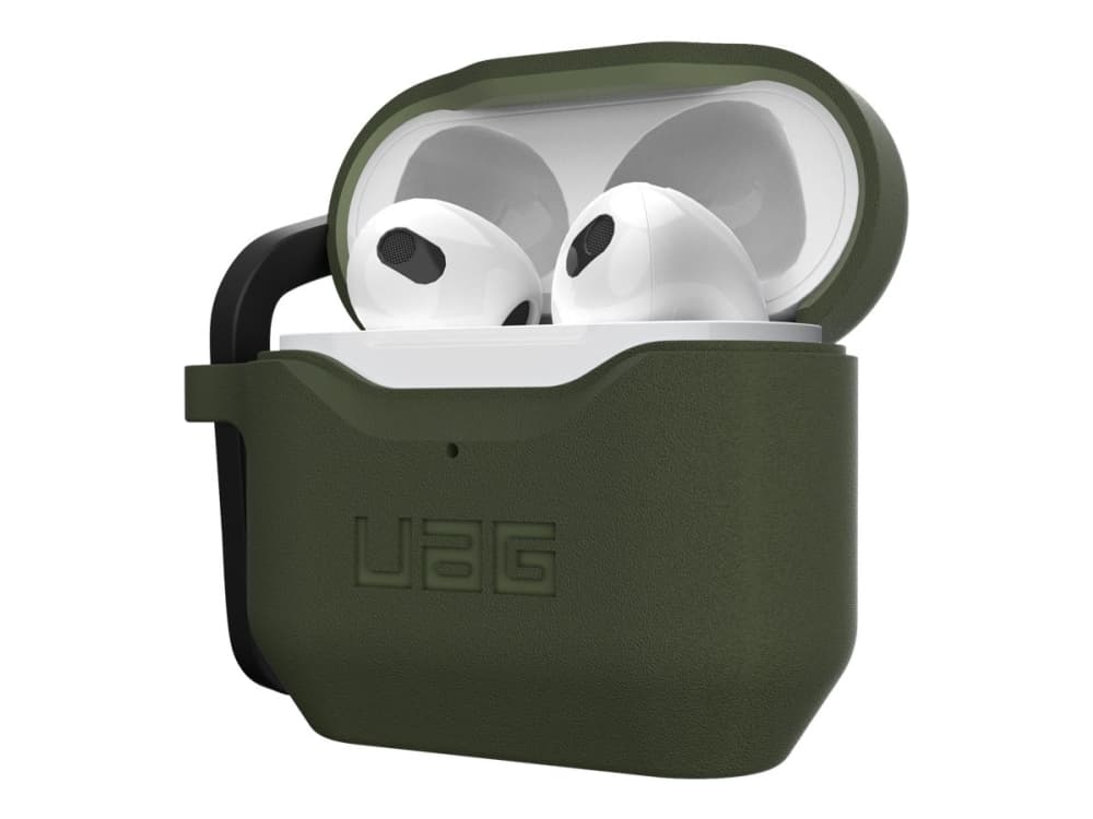 UAG Rugged Case for Airpods (3rd Gen, 2021) - Std. Issue Silicone_001 Olive - Fodral för trådlösa hörlurar - antimikrobiellt - silikon - olivgrönt -