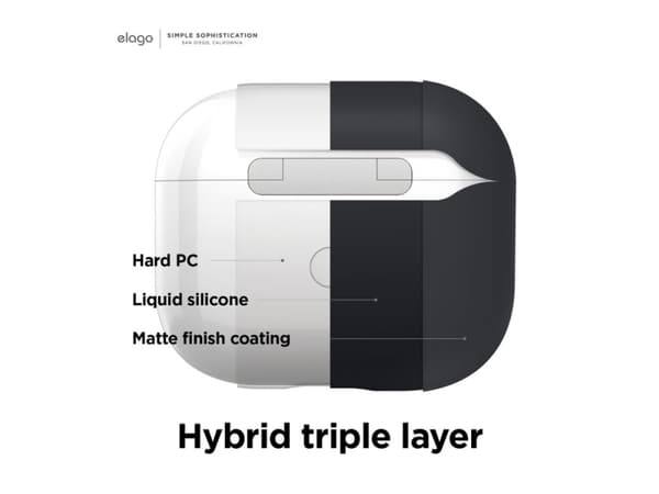 elago AirPods 3 Liquid Hybrid Basic Case, Etui, Sort