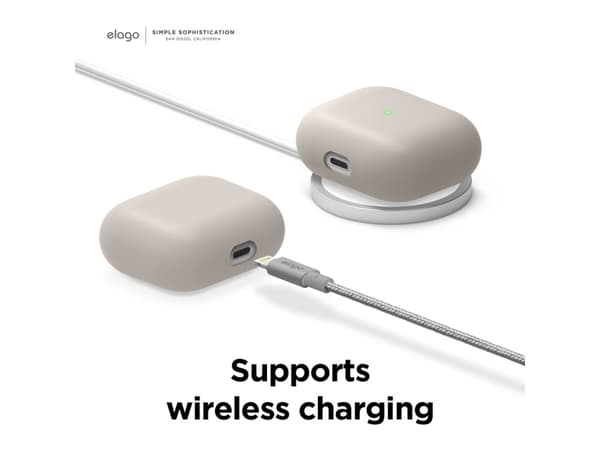 elago AirPods 3 Liquid Hybrid Basic -kotelo, Boks, beige