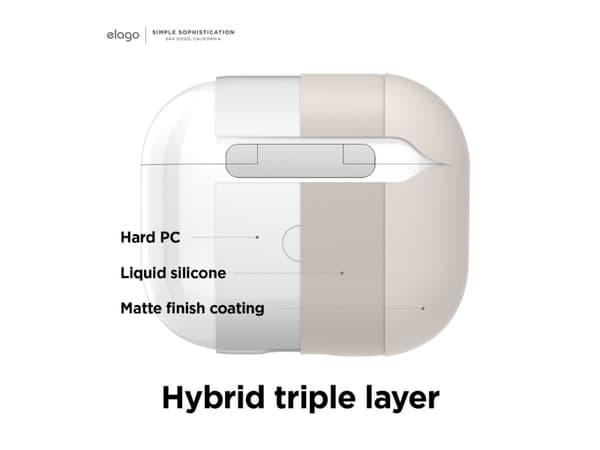 elago AirPods 3 Liquid Hybrid Basic -kotelo, Boks, beige