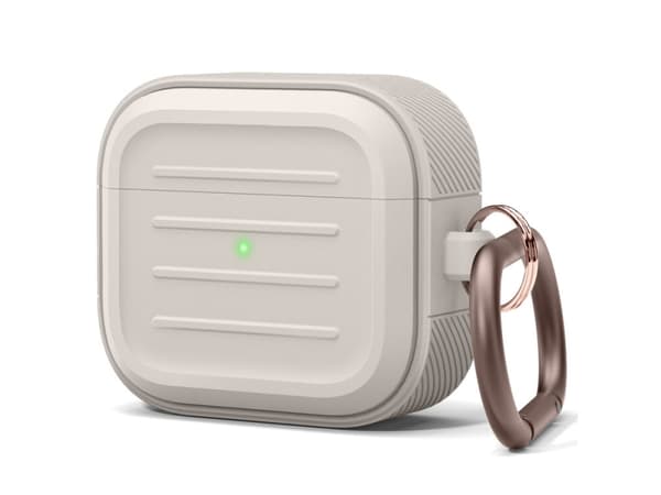 elago - Fodral laddningsfodral för trådlösa öronsnäckor - premiumsilikon - sten - för Apple AirPods (3:e generationen)