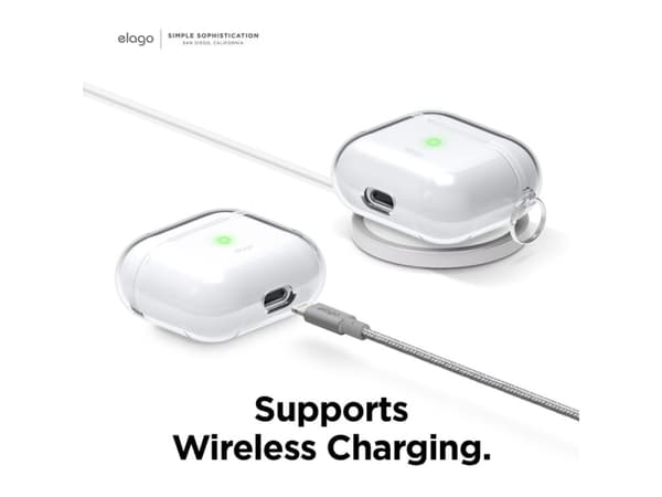 elago - Fodral laddningsfodral för trådlösa öronsnäckor - harts - transparent - för Apple AirPods (3:e generationen)