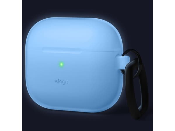 elago - Fodral laddningsfodral för trådlösa öronsnäckor - premiumsilikon - nattglödsblå - för Apple AirPods (3:e generationen)
