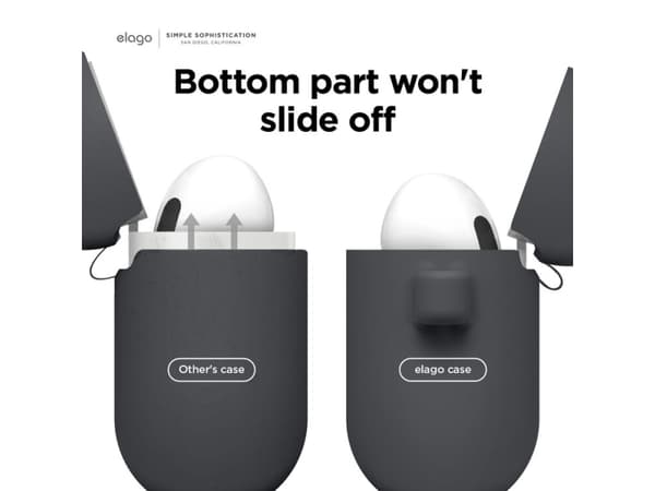 elago - Fodral laddningsfodral för trådlösa öronsnäckor - premiumsilikon - mörkgrå - för Apple AirPods (3:e generationen)