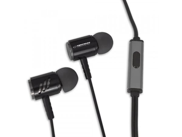 ESPERANZA METAL EARPHONES WITH MICROPHONE EH207KS BLACK/SILVER