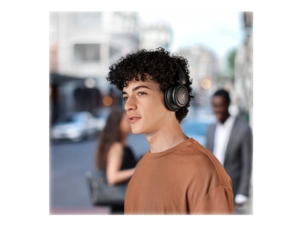 Soundcore Life Tune - Hodetelefoner med mikrofon - full størrelse - Bluetooth - trådløs, kablet - NFC - aktiv støydemping - 3,5 mm jakk - mørk grå