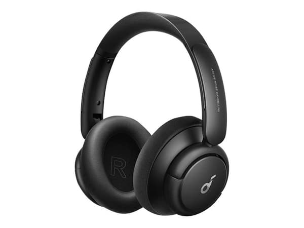 Soundcore Life Tune - Hodetelefoner med mikrofon - full størrelse - Bluetooth - trådløs, kablet - NFC - aktiv støydemping - 3,5 mm jakk - mørk grå