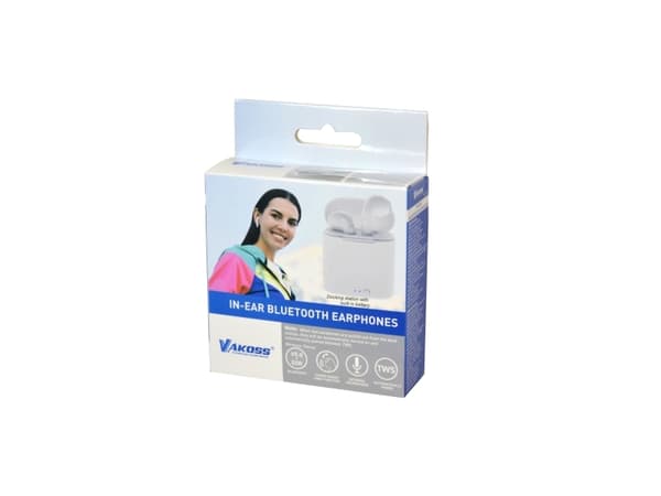 Ausinės - Vakoss SK-832BW In-Ear Bluetooth 5.0 Baltos