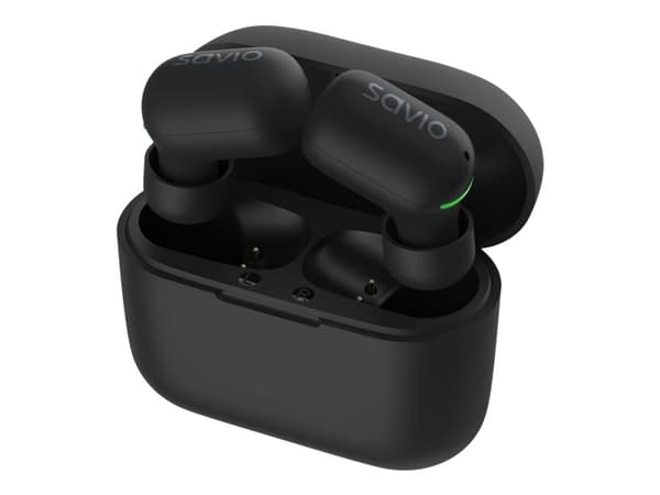 SAVIO TWS-09 - True wireless-hörlurar med mikrofon - inuti örat - Bluetooth - svart