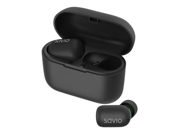 SAVIO TWS-09 - True wireless-hörlurar med mikrofon - inuti örat - Bluetooth - svart