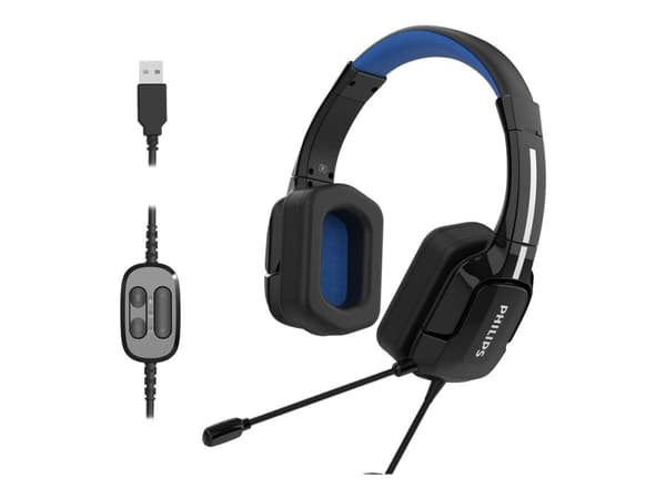 Philips 4000 series TAGH401BL/00, Langallinen, Pelaaminen, 20 - 20000 Hz, 250 g, Kuulokkeet, Musta