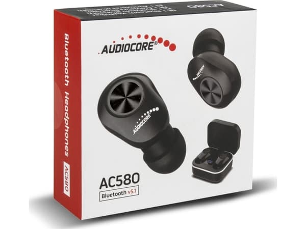 Audiocore AC580 TWS Bluetooth in-ear -kuulokkeet, joissa on latausasema ja sisäänrakennettu mikrofoni Touch Technology Langattomat kuulokkeet True Wi