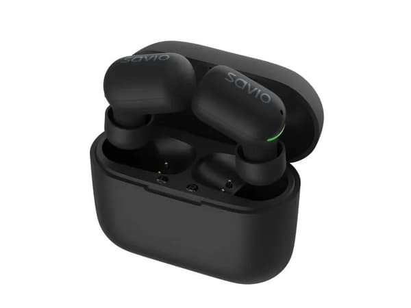 SAVIO TWS-09 - True wireless-hörlurar med mikrofon - inuti örat - Bluetooth - svart