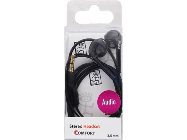 2GO 795966, Ledningsført, Opkald/musik, Headset, Sort
