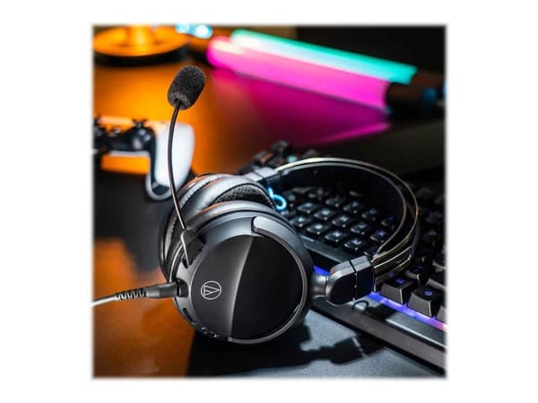 Audio-Technica ATH-GL3 - Hodesett - full størrelse - kablet - 3,5 mm jakk - lydisolerende - svart
