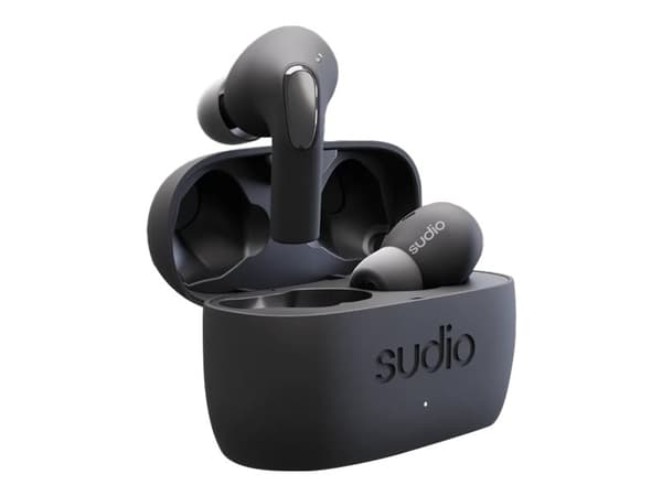 Sudio E2 - True wireless-hodetelefoner med mikrofon - i øret - Bluetooth - aktiv støydemping - lydisolerende - svart