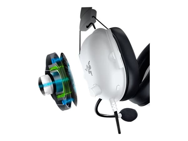 Razer BlackShark V2 X, Langallinen, Pelaaminen, 12 - 28000 Hz, 240 g, Kuulokkeet, Valkoinen
