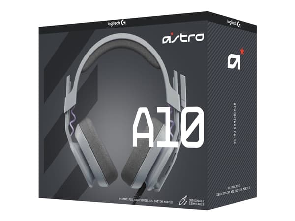 ASTRO Gaming A10 Gen 2 - Hodesett - full størrelse - kablet - 3,5 mm jakk - grå