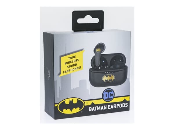 OTL DC Comics Batman - True wireless-hodetelefoner med mikrofon - i øret - Bluetooth - svart og gull