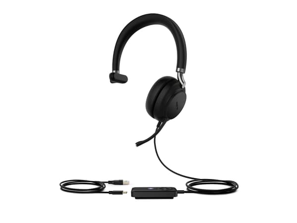 Yealink UH38 Mono - Headset - på örat - Bluetooth - trådlös, kabelansluten - USB-A - svart - Certifierad för Microsoft-teams