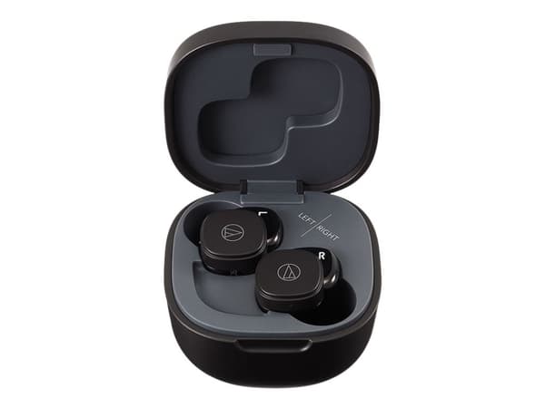 Audio-Technica ATH SQ1TW - True wireless-hodetelefoner med mikrofon - i øret - Bluetooth - svart