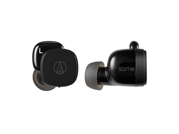 Audio-Technica ATH SQ1TW - True wireless-hodetelefoner med mikrofon - i øret - Bluetooth - svart
