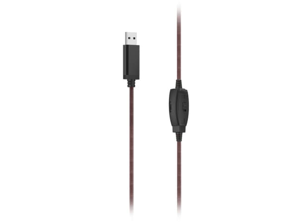 Hama "HS-USB400 V2" - Headset - fullstorlek - kabelansluten - USB-A - svart, röd