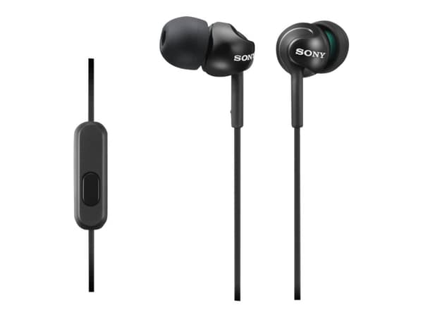 Sony MDR-EX110AP - Hörlurar med mikrofon - inuti örat - kabelansluten - 3,5 mm kontakt - svart