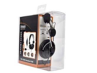USB-headset med mikrofon och volymkontroll