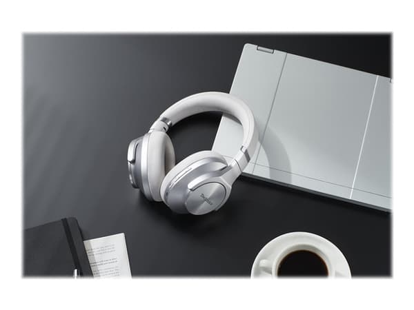 Technics EAH-A800E - Hörlurar med mikrofon - fullstorlek - Bluetooth - trådlös, kabelansluten - aktiv brusradering - 3,5 mm kontakt - silver
