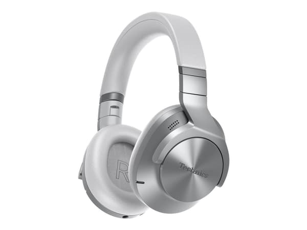 Technics EAH-A800E - Hörlurar med mikrofon - fullstorlek - Bluetooth - trådlös, kabelansluten - aktiv brusradering - 3,5 mm kontakt - silver