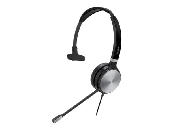 Yealink UH36 Mono - Headset - på örat - kabelansluten - USB, 3,5 mm kontakt - svart och silver - Certifierad för Microsoft-teams